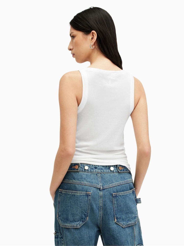 AllSaints White Rina Tank Top - Image 2 of 5