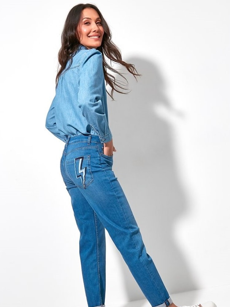 Khost Blue Lightning Bolt Skinny Jeans - Image 2 of 3