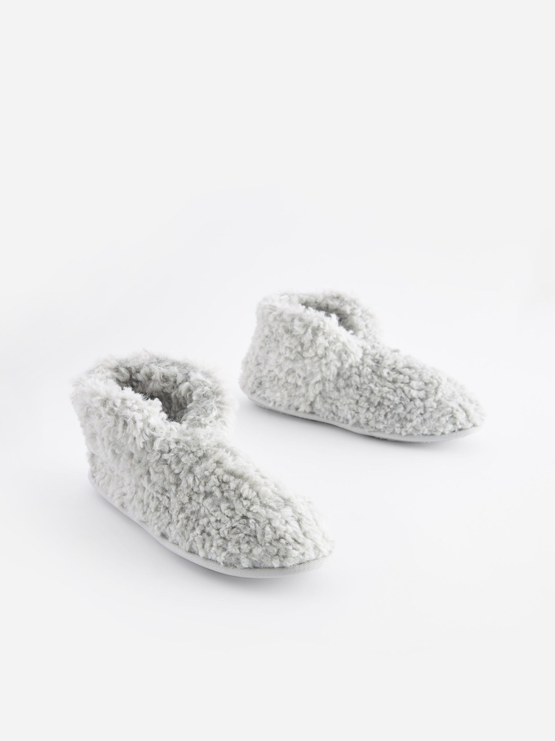Buy Grey Faux Fur Cosy Boot Slippers from Next Luxembourg