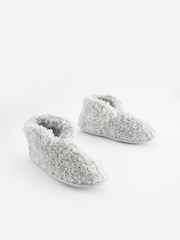 Grey Faux Fur Cosy Boot Slippers - Image 3 of 7