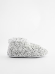 Grey Faux Fur Cosy Boot Slippers - Image 4 of 7