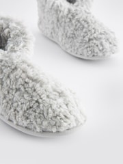 Grey Faux Fur Cosy Boot Slippers - Image 5 of 7