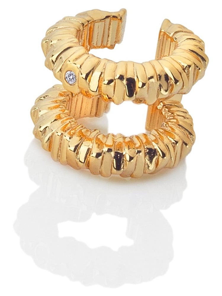 Hot Diamonds X Jac Jossa Gold Tone Believe Double Ear Cuff Earrings - Image 1 of 3