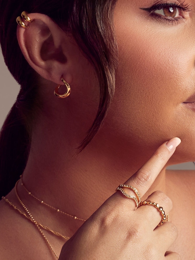 Hot Diamonds X Jac Jossa Gold Tone Soul Twist Earrings - Image 3 of 3