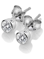 Hot Diamonds Silver Tone Tender White Topaz Earrings - Image 1 of 3