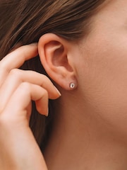 Hot Diamonds Silver Tone Tender White Topaz Earrings - Image 3 of 3