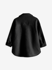 Schwarz - Hemdjacke aus Teddy-Fleece (3–16 Jahre) - Bild 1 von 2