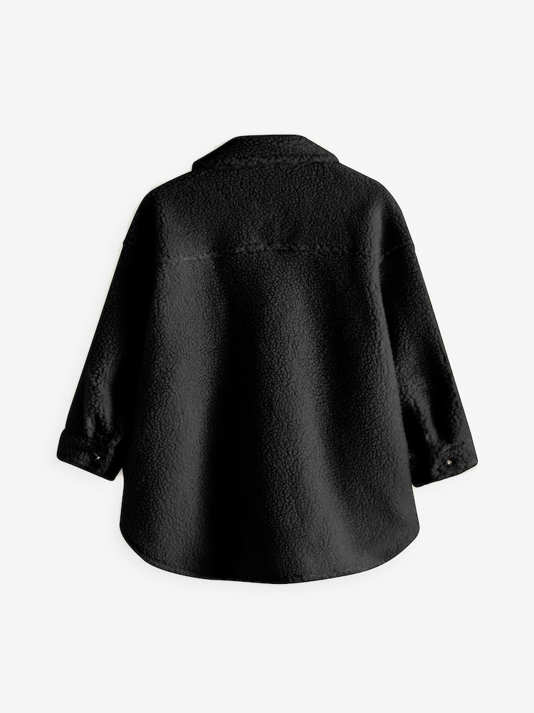 Schwarz - Hemdjacke aus Teddy-Fleece (3–16 Jahre) - Bild 1 von 2