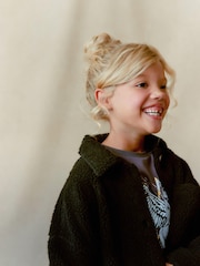 Schwarz - Hemdjacke aus Teddy-Fleece (3–16 Jahre) - Bild 2 von 2