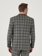 Skopes Grey Tailored Fit Tatton Check Suit: Jacket - Image 3 of 6