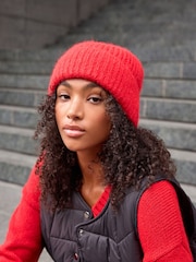 Red Knitted Beanie Hat - Image 2 of 5