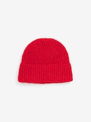 Red Knitted Beanie Hat - Image 5 of 5