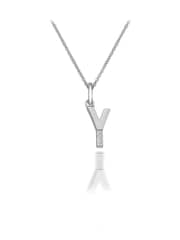 Hot Diamonds Silver Micro Initial Pendant Necklace - Image 1 of 2