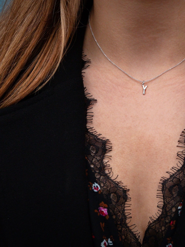 Hot Diamonds Silver Micro Initial Pendant Necklace - Image 2 of 2