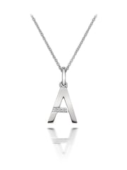 Hot Diamonds Silver Micro Initial Pendant Necklace - Image 1 of 2