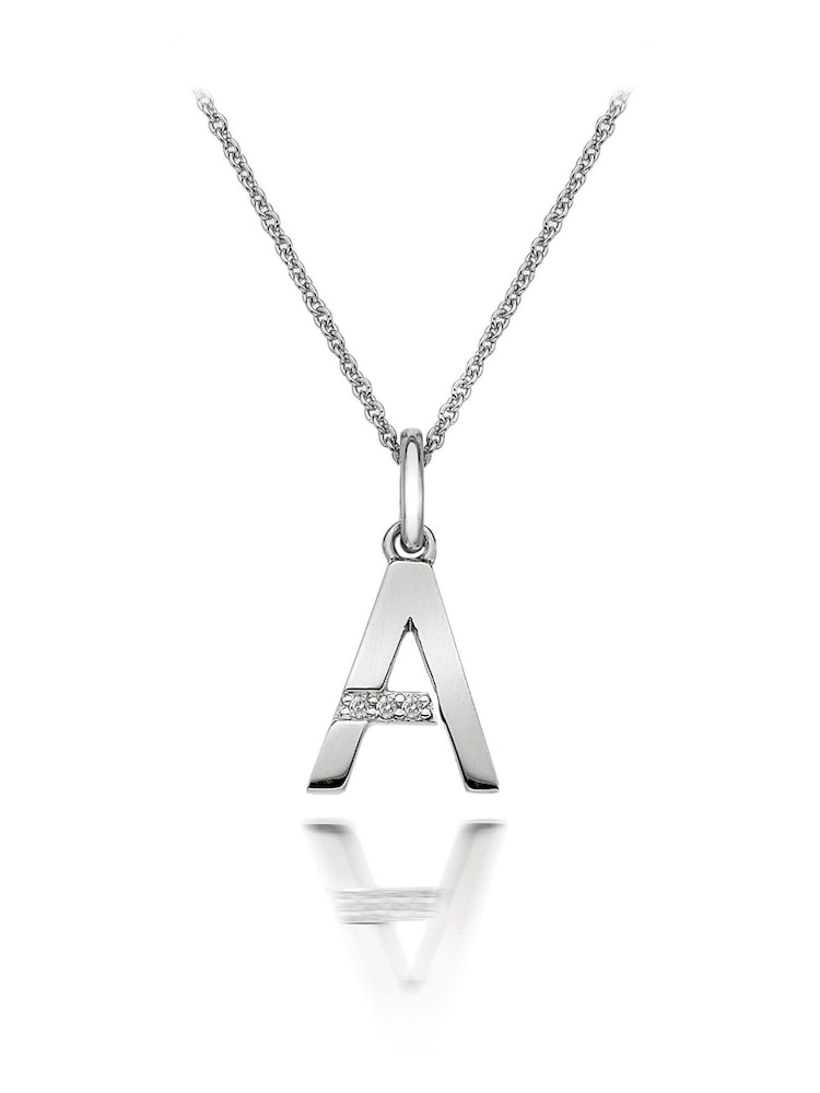 Hot Diamonds Silver Micro Initial Pendant Necklace - Image 1 of 2