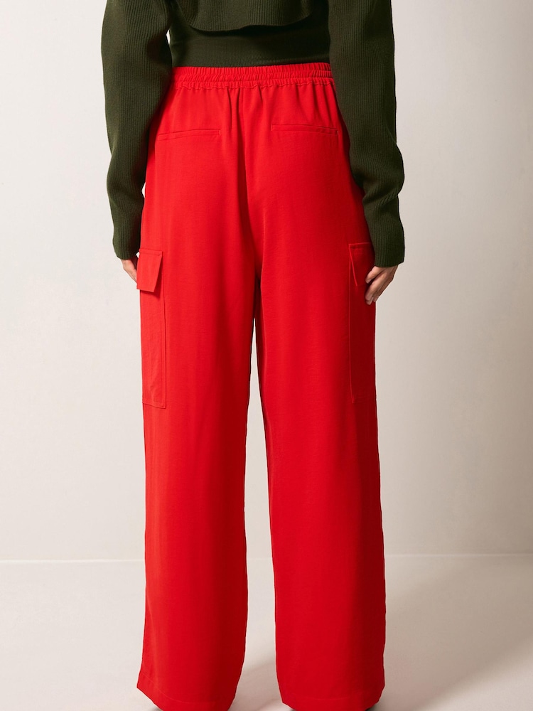 Red Smart Cargo Trousers - Image 2 of 4