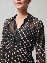 Black Chiffon Midi Dress - Image 4 of 6