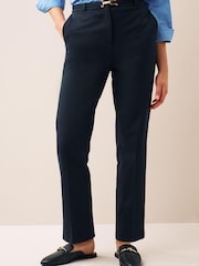 Marineblau/blau - Hose mit schmal zulaufendem Bein und Gürtel - Bild 1 von 6