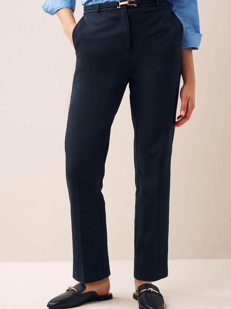 Marineblau/blau - Hose mit schmal zulaufendem Bein und Gürtel - Bild 1 von 6