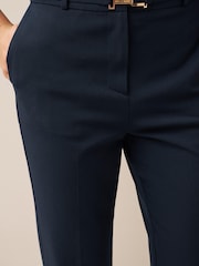 Marineblau/blau - Hose mit schmal zulaufendem Bein und Gürtel - Bild 4 von 6