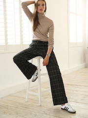 Black Jersey Wide Leg Trousers - Image 2 of 7