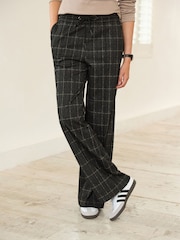 Black Jersey Wide Leg Trousers - Image 3 of 7