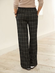 Black Jersey Wide Leg Trousers - Image 4 of 7
