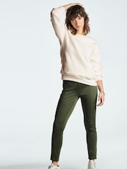 Khaki Green Jersey Thermal Leggings - Image 1 of 11