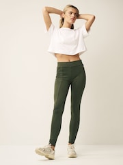 Khaki Green Jersey Thermal Leggings - Image 4 of 11
