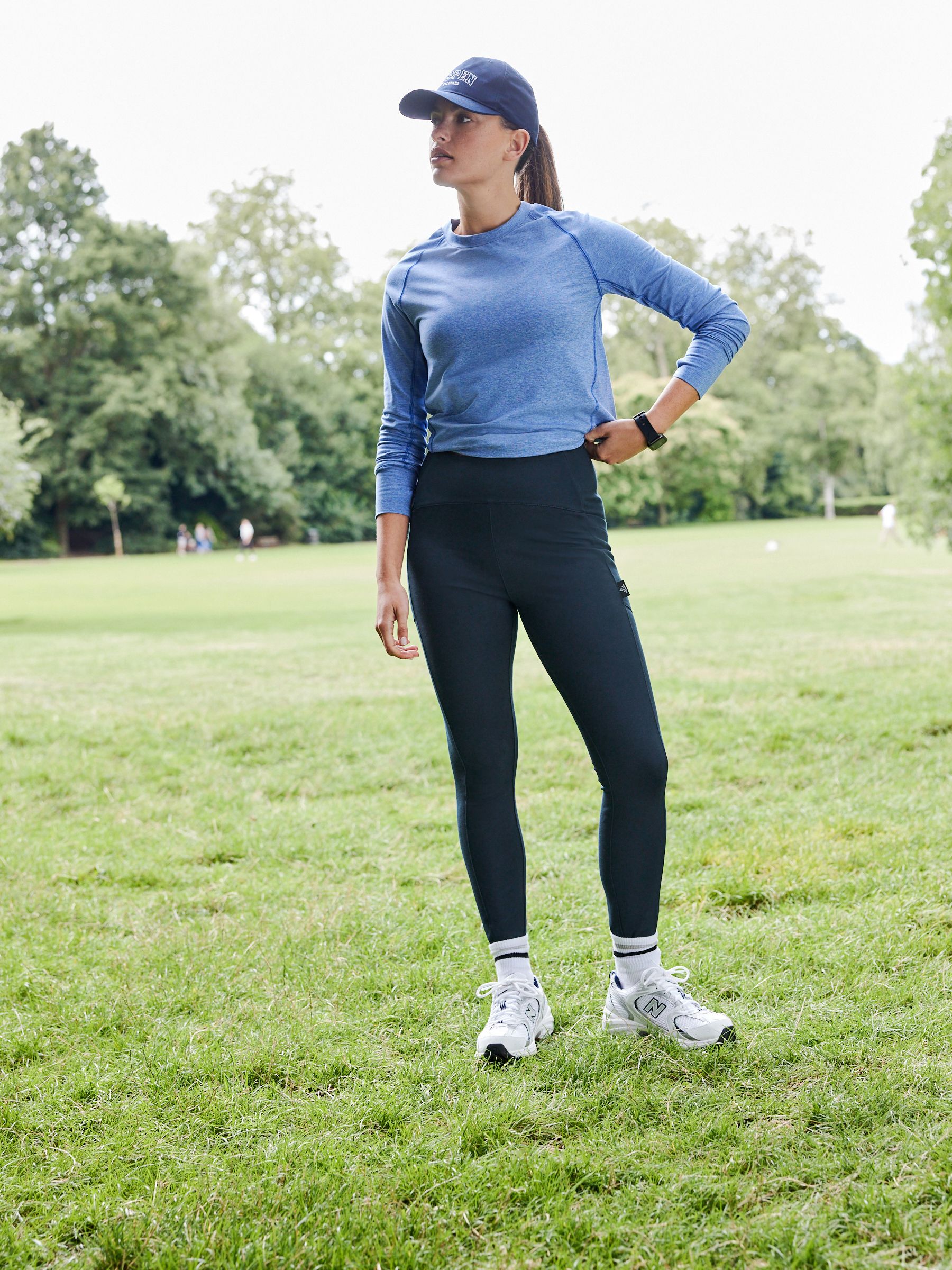Navy blue fleece lined leggings deals