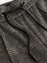 Neutral Checkered Jersey Wide Leg Trousers - Image 3 of 5