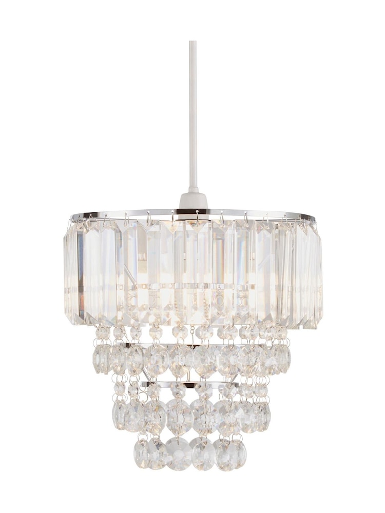 BHS Silver Paladina Crystal Easy Fit Shade Ceiling Light - Image 1 of 5