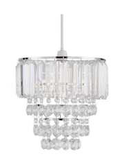 BHS Silver Paladina Crystal Easy Fit Shade Ceiling Light - Image 2 of 5