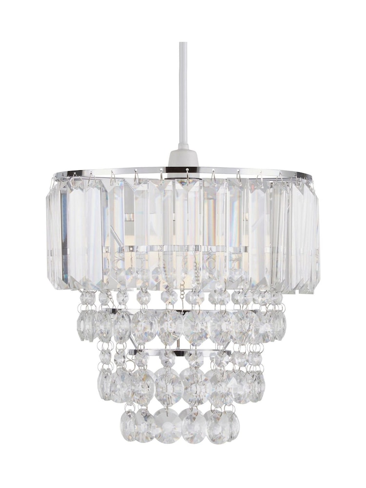 BHS Silver Paladina Crystal Easy Fit Shade Ceiling Light - Image 2 of 5