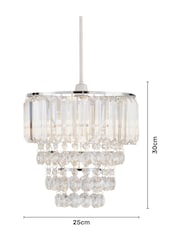 BHS Silver Paladina Crystal Easy Fit Shade Ceiling Light - Image 4 of 5