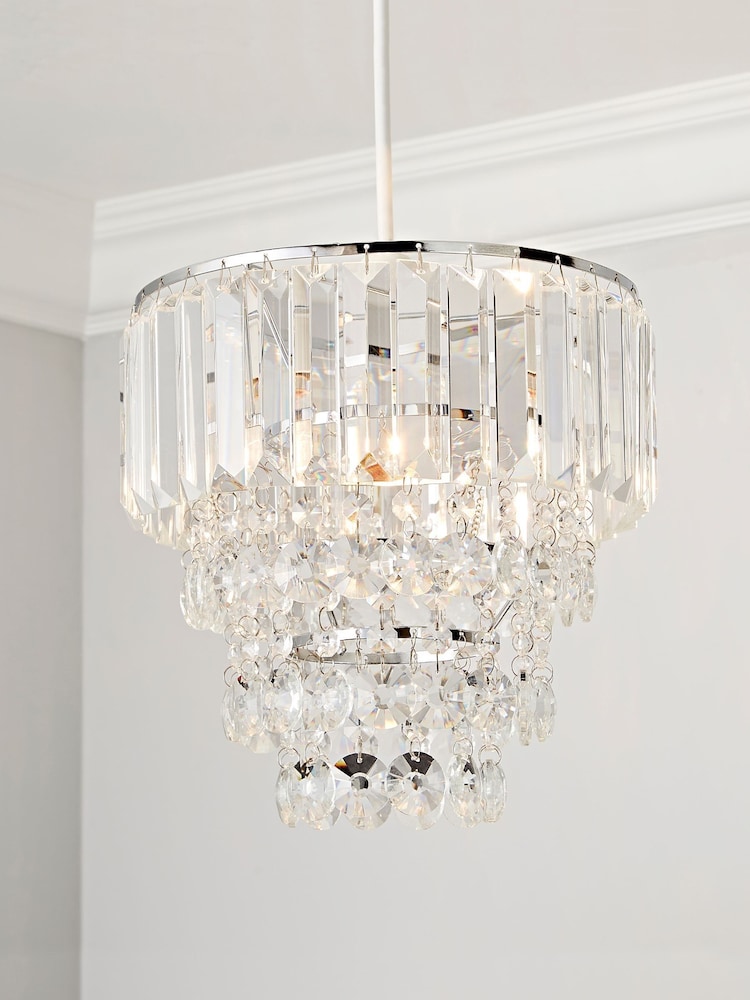 BHS Silver Paladina Crystal Easy Fit Shade Ceiling Light - Image 5 of 5