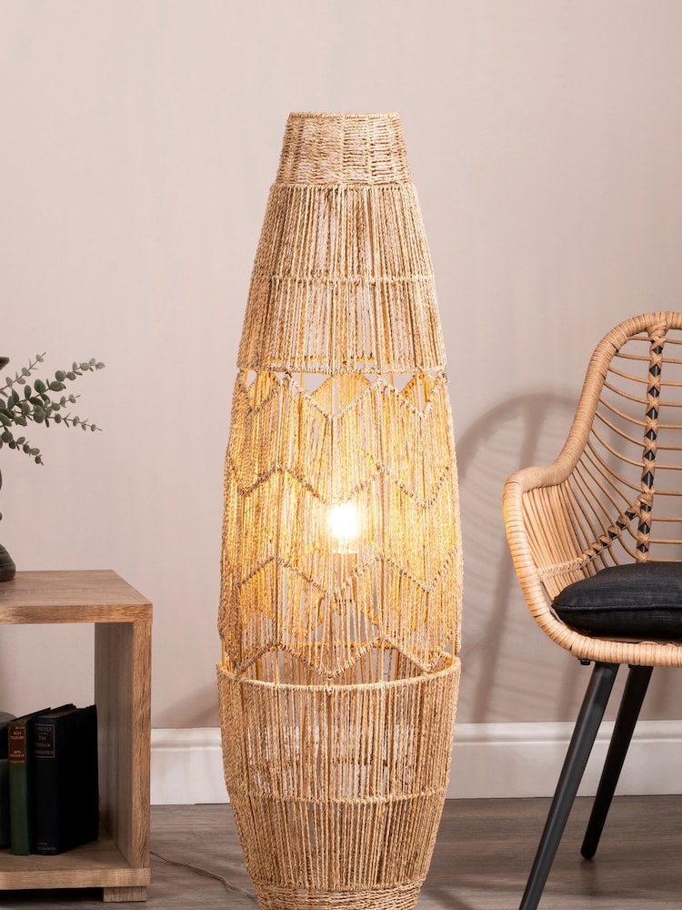 BHS Natural Jute String Floor Lamp - Image 1 of 2