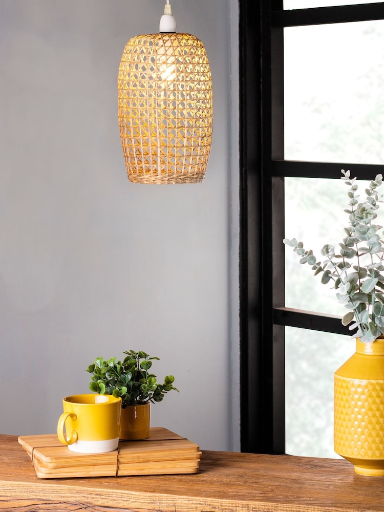 BHS Natural Small Woven Rattan Shade - Image 1 of 4