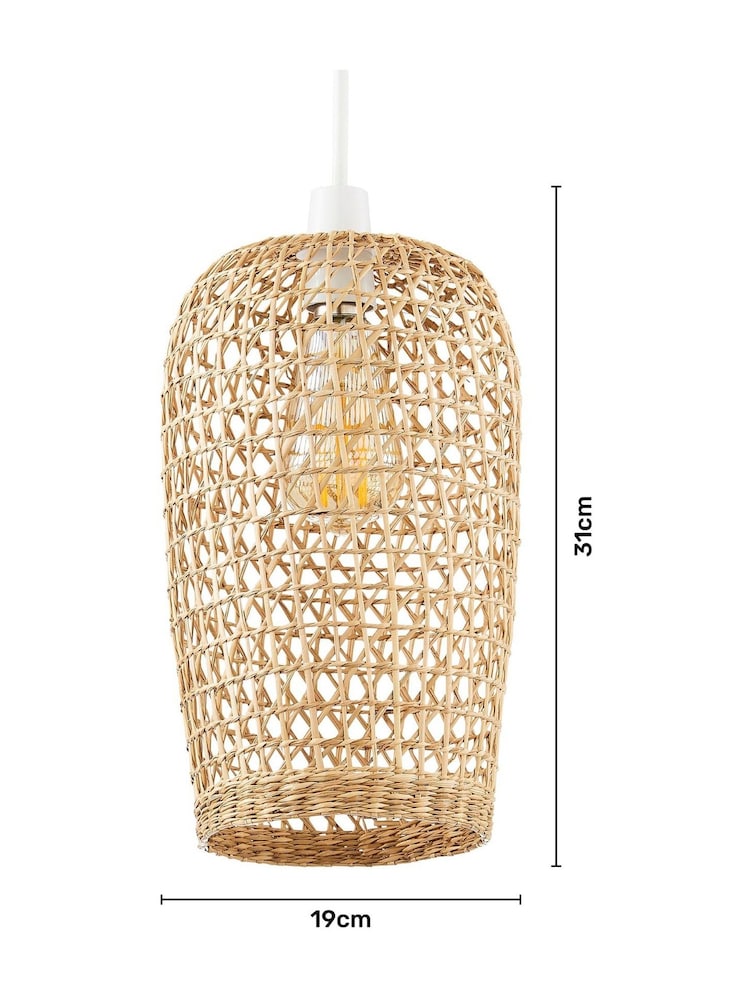 BHS Natural Small Woven Rattan Shade - Image 4 of 4