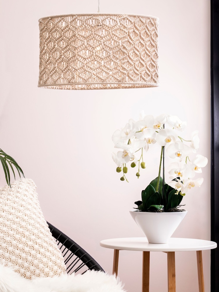 BHS Cream Large Macramé 100% Cotton Shade - Image 1 of 5 BHS Cream Large Macramé 100% Cotton Shade - Image 1 of 5