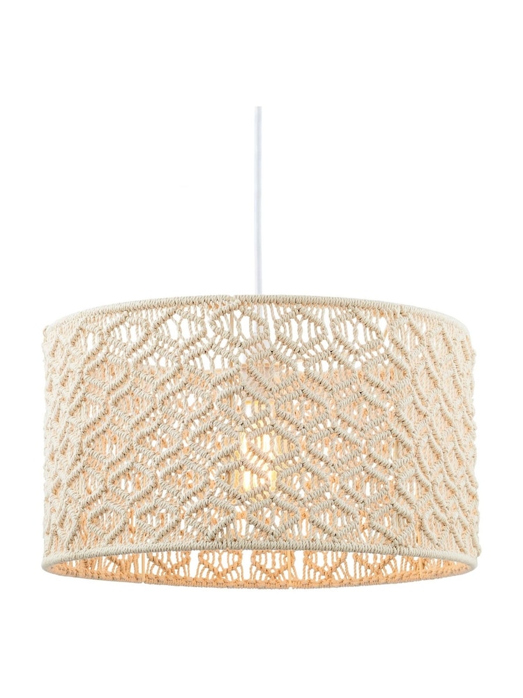 BHS Cream Large Macramé 100% Cotton Shade - Image 2 of 5 BHS Cream Large Macramé 100% Cotton Shade - Image 2 of 5
