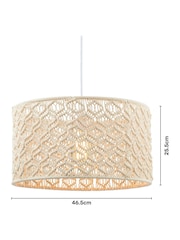 BHS Cream Large Macramé 100% Cotton Shade - Image 4 of 5