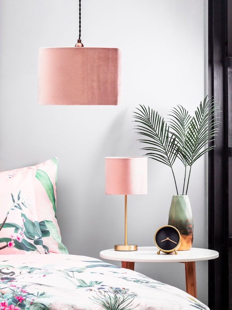 BHS Pink 30cm Velvet Shade - Image 1 of 5 BHS Pink 30cm Velvet Shade - Image 1 of 5