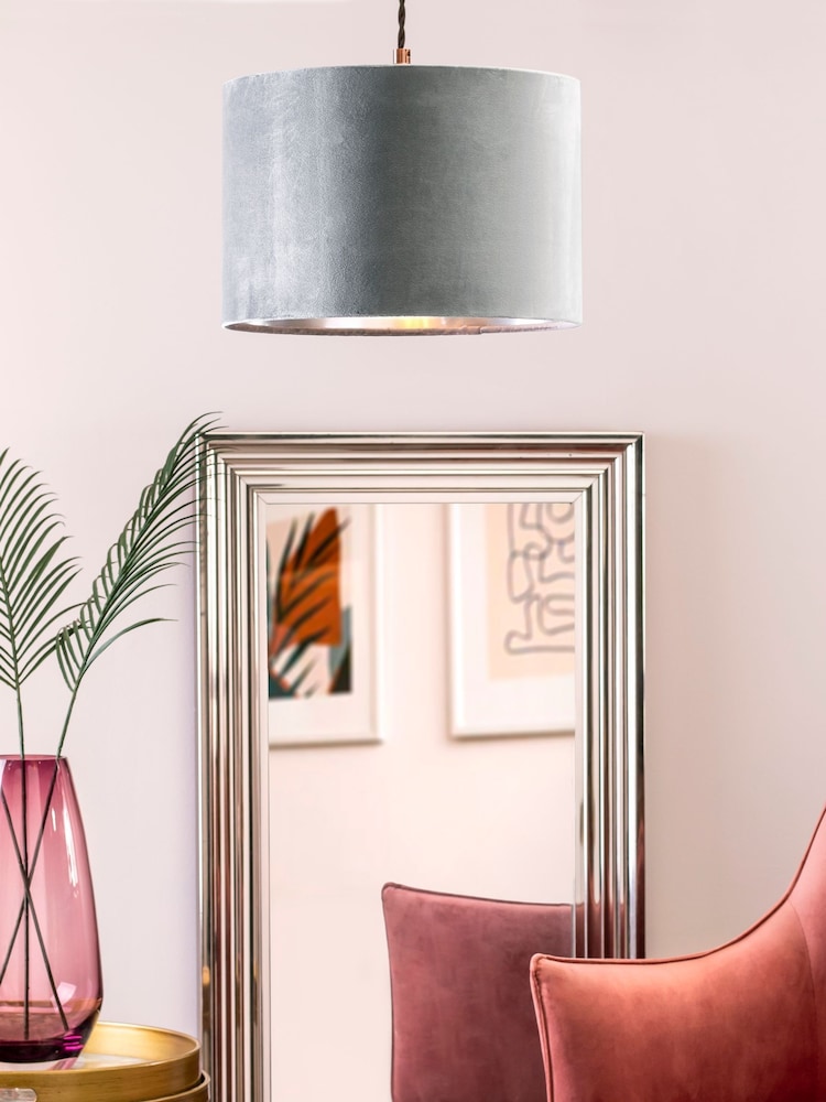 BHS Grey 30cm Velvet Shade - Image 1 of 5