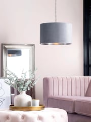 BHS Grey 40cm Velvet Shade - Image 1 of 5