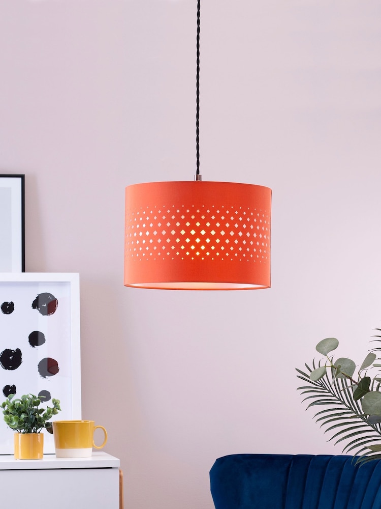 BHS Orange 30cm Laser Cut Shade - Image 1 of 2