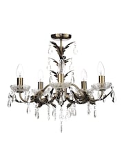 BHS Brass Paisley 5 Light Flush Chandelier Light - Image 2 of 5