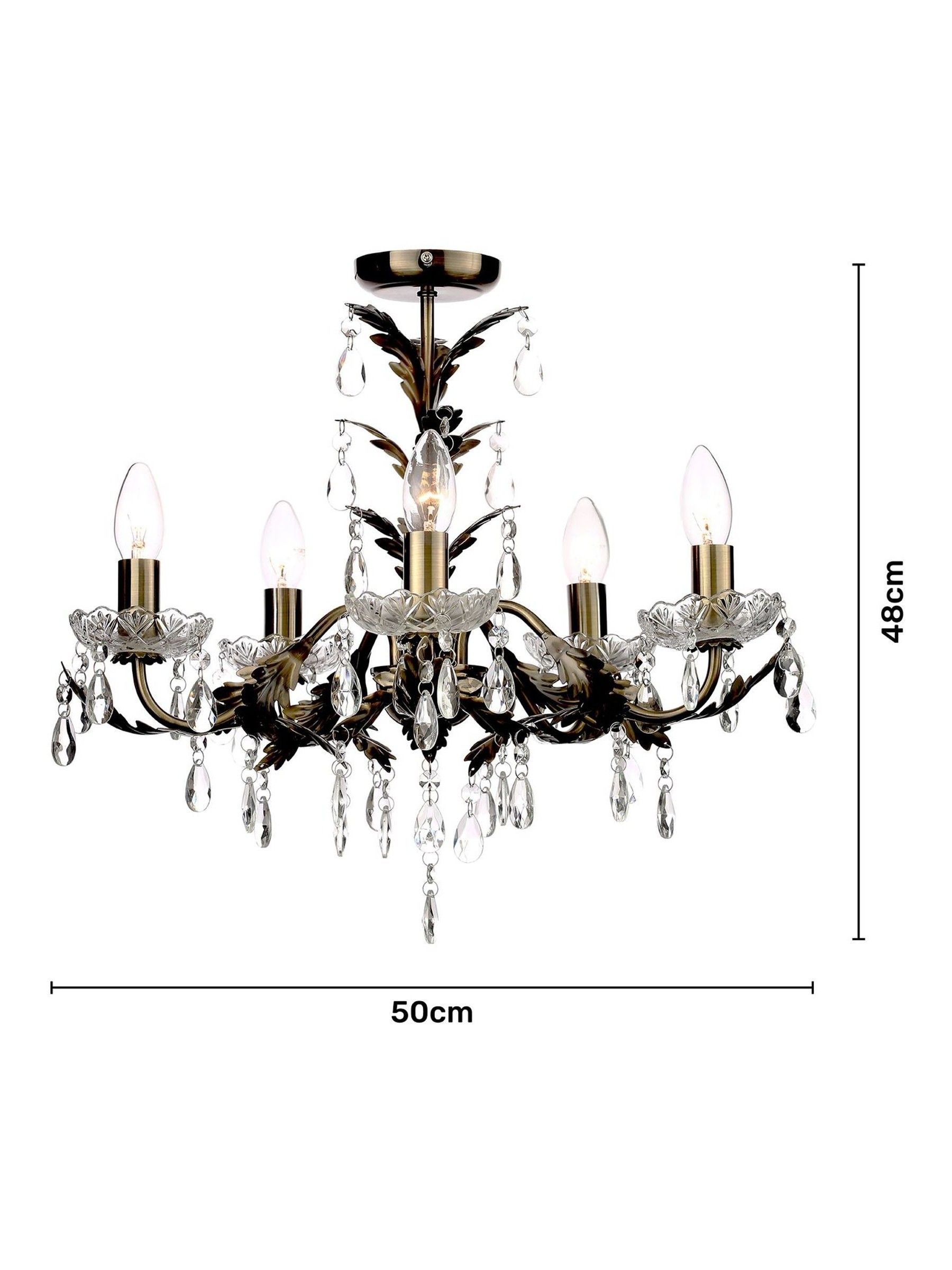 Buy BHS Brass Paisley 5 Light Flush Chandelier Ceiling Light from the Next UK online shop