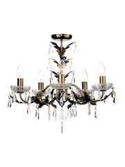 BHS Brass Paisley 5 Light Flush Chandelier Light - Image 5 of 5